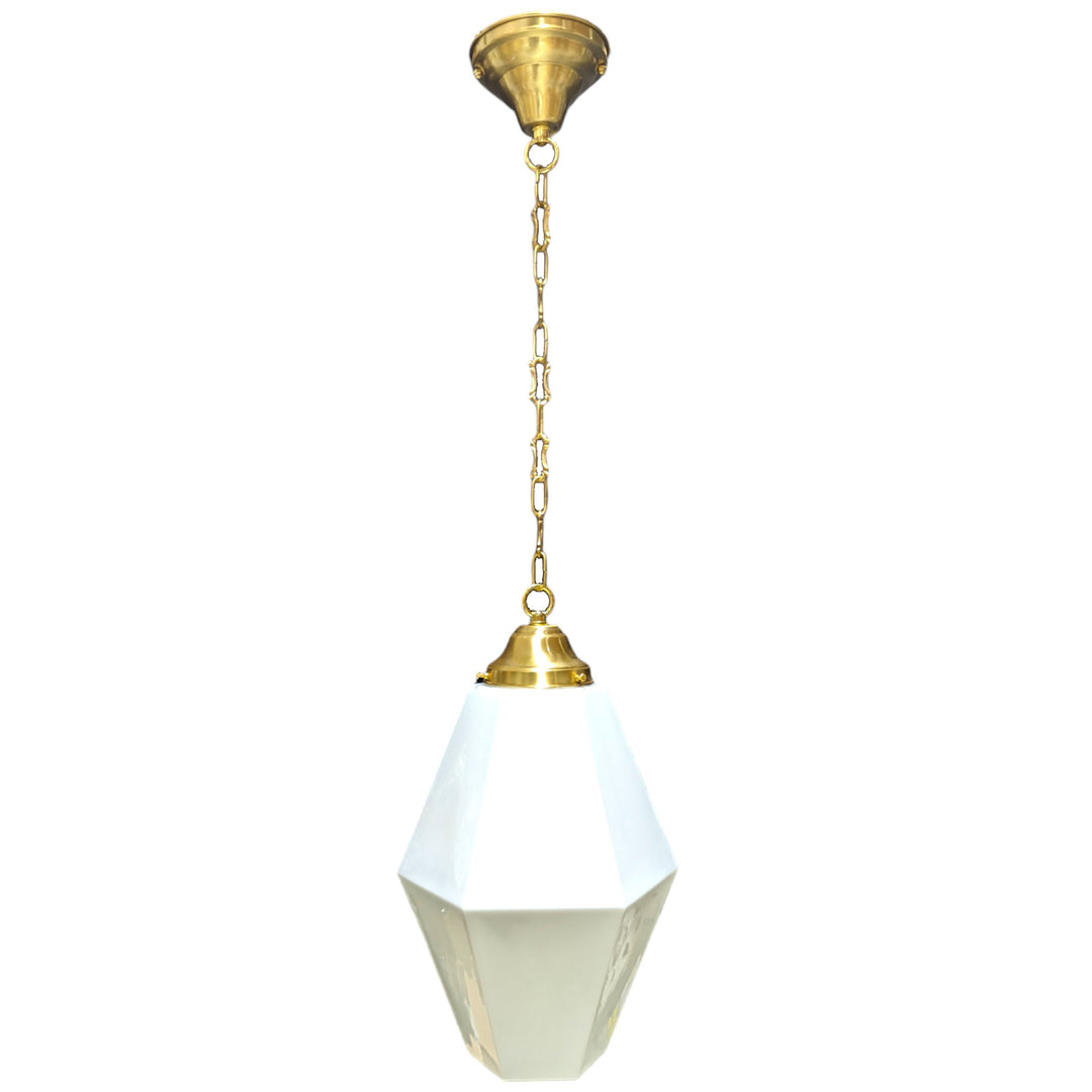 Antique Hardware 38 1/2 Inch Manhattan Skyscraper Prism Style Chain Light (Satin Brass Finish) 