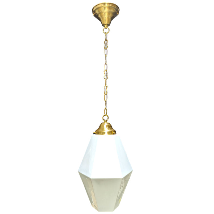 Antique Hardware 38 1/2 Inch Manhattan Skyscraper Prism Style Chain Light (Satin Brass Finish) 