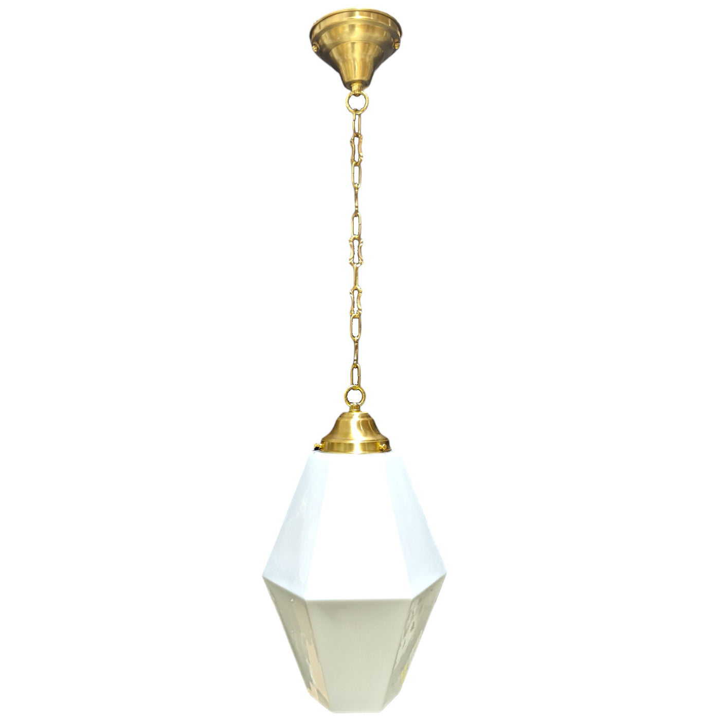 Antique Hardware 38 1/2 Inch Manhattan Skyscraper Prism Style Chain Light (Satin Brass Finish) 
