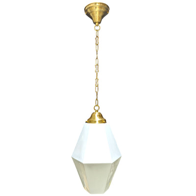 Antique Hardware 38 1/2 Inch Manhattan Skyscraper Prism Style Chain Light (Satin Brass Finish) 
