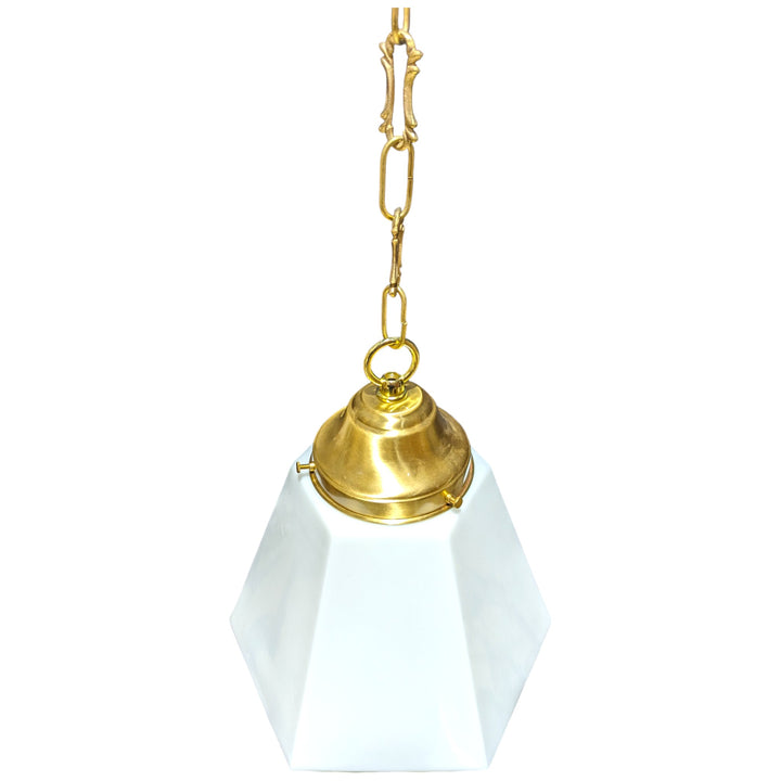 Antique Hardware 38 1/2 Inch Manhattan Skyscraper Prism Style Chain Light (Satin Brass Finish) 
