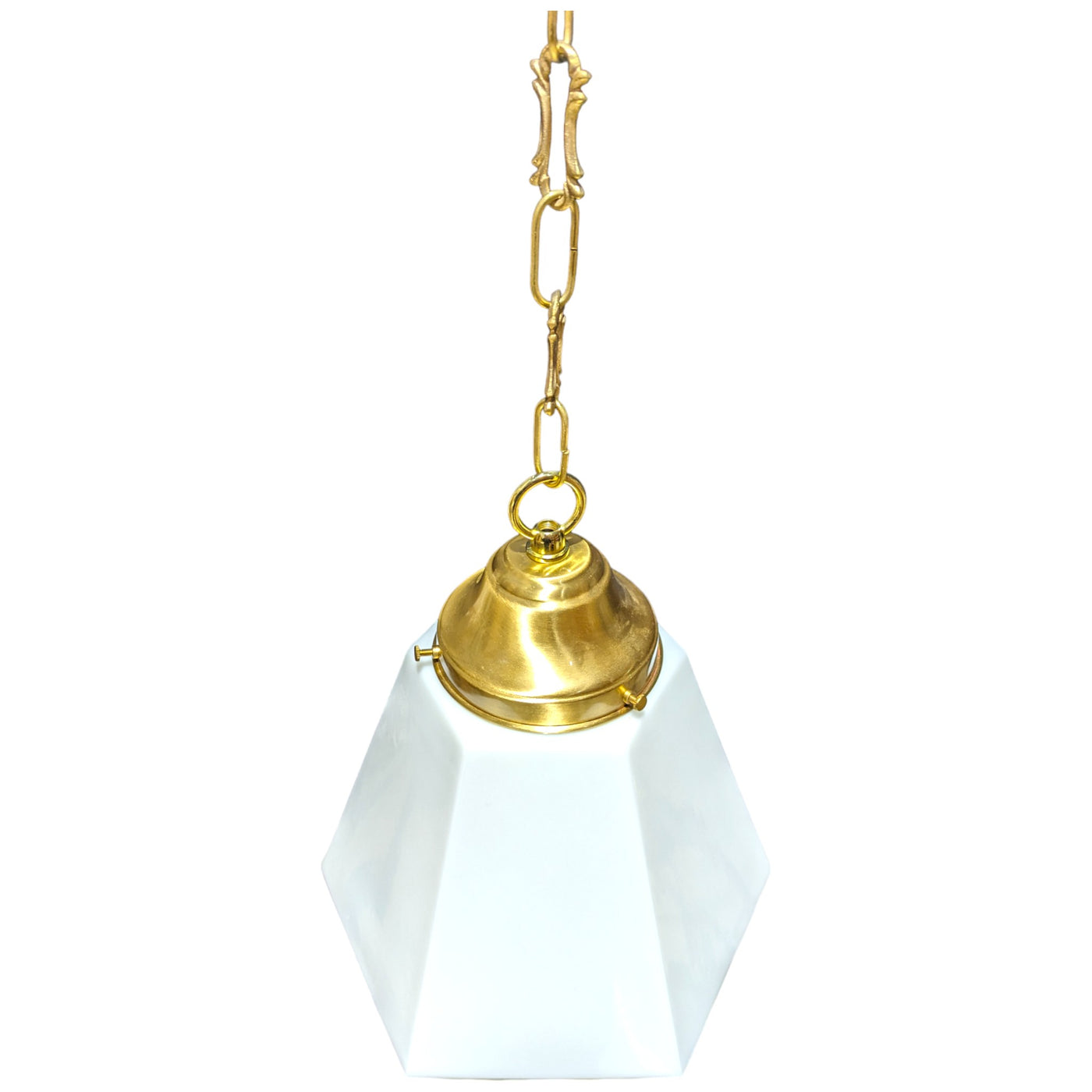Antique Hardware 38 1/2 Inch Manhattan Skyscraper Prism Style Chain Light (Satin Brass Finish) 