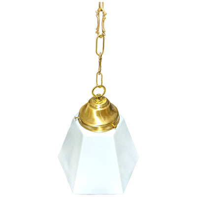Antique Hardware 38 1/2 Inch Manhattan Skyscraper Prism Style Chain Light (Satin Brass Finish) 