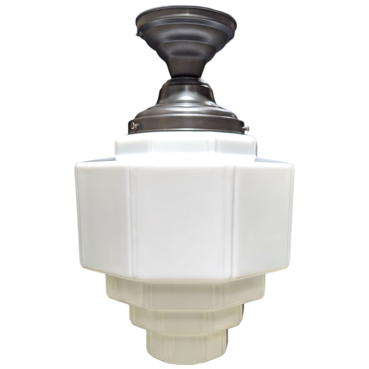 Antique Hardware 19 1/2 Inch Manhattan Skyscraper Grandeur Style Semi-Flush Mount Light (Oil Rubbed Bronze Finish) 