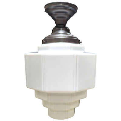 Antique Hardware 19 1/2 Inch Manhattan Skyscraper Grandeur Style Semi-Flush Mount Light (Oil Rubbed Bronze Finish) 