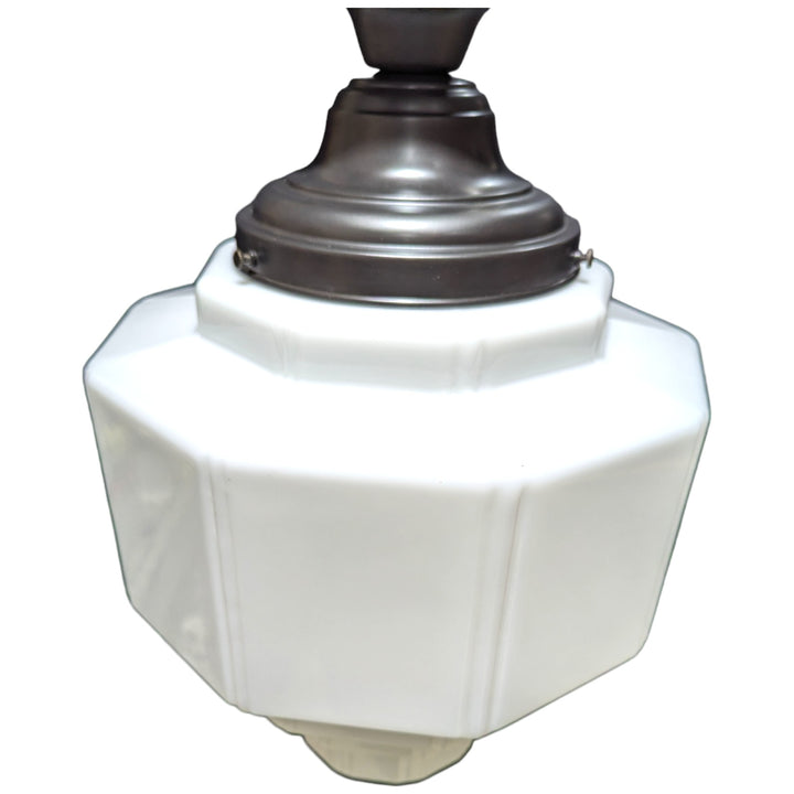##Antique Hardware## 19 1/2 Inch Manhattan Skyscraper Grandeur Style Semi-Flush Mount Light (Black Bronze Finish)