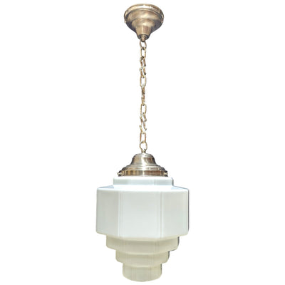 Antique Hardware 34 1/2 Inch Manhattan Skyscraper Grandeur Style Chain Light (Brushed Nickel Finish) 