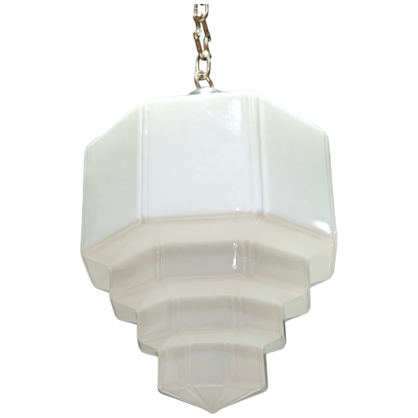Antique Hardware 34 1/2 Inch Manhattan Skyscraper Grandeur Style Chain Light (Brushed Nickel Finish) 