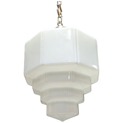 Antique Hardware 34 1/2 Inch Manhattan Skyscraper Grandeur Style Chain Light (Brushed Nickel Finish) 