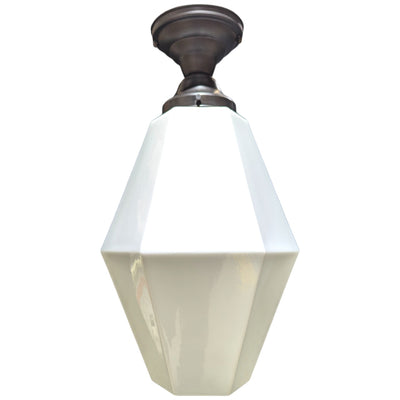 Antique Hardware 20 Inch Manhattan Skyscraper Prism Style Semi-Flush Mount Light (Oil Rubbed Bronze Finish) 