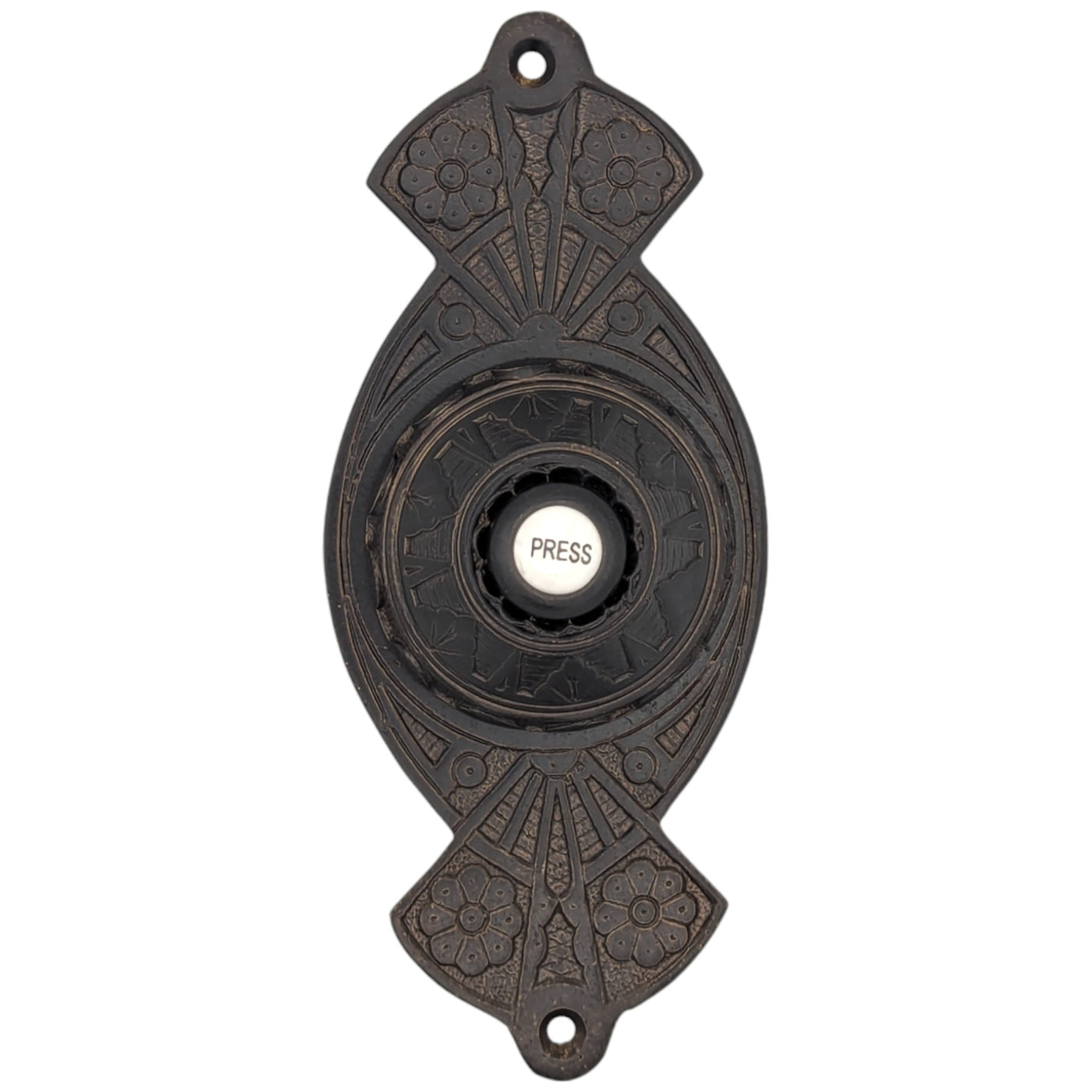 Antique Hardware 5 5/8 Inch Art Nouveau Flower Doorbell Door Bells & Chimes