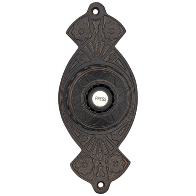 Antique Hardware 5 5/8 Inch Art Nouveau Flower Doorbell Door Bells & Chimes