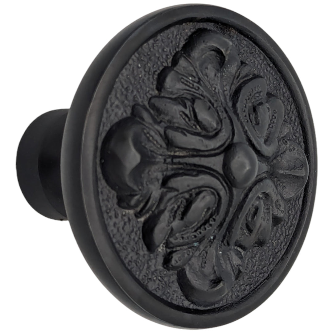 ##Antique Hardware## Open Box Sale Item Romanesque Solid Brass Spare Door Knob Set (Black Bronze Finish)