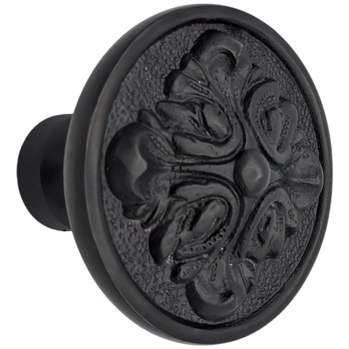 ##Antique Hardware## Open Box Sale Item Romanesque Solid Brass Spare Door Knob Set (Black Bronze Finish)