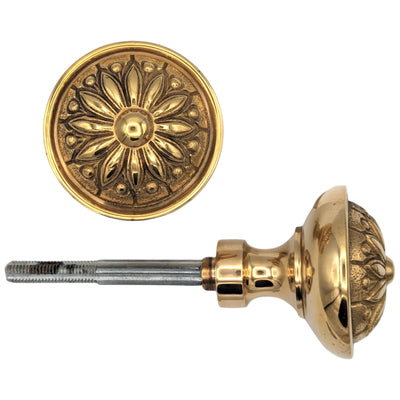 Antique Hardware Floral Imprint Solid Brass Spare Door Knob Set (Several Finishes Available) SPARE DOOR KNOB
