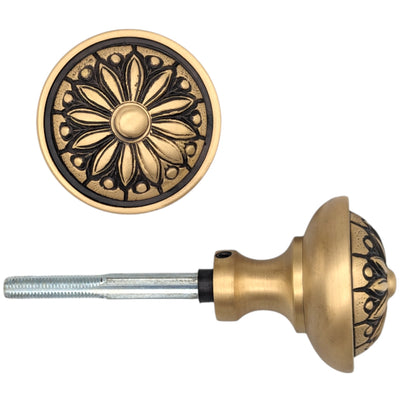 Antique Hardware Floral Imprint Solid Brass Spare Door Knob Set (Several Finishes Available) SPARE DOOR KNOB