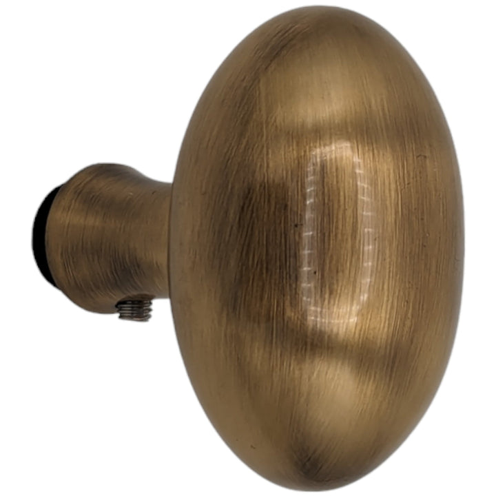 ##Antique Hardware## Open Box Sale Item Solid Brass Egg Door Knobs Spare Set with Spindle (Antique Brass) Set of 3