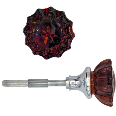 Antique Hardware Amber Fluted Crystal Spare Door Knob Set (Several Finishes Available) SPARE DOORKNOBS