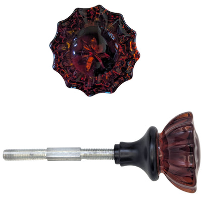 Antique Hardware Amber Fluted Crystal Spare Door Knob Set (Several Finishes Available) SPARE DOORKNOBS