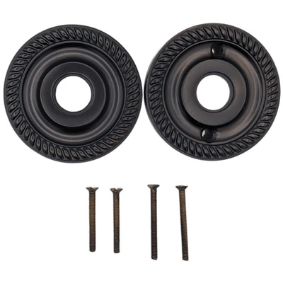 Antique Hardware Georgian Rope Style Solid Brass Rosette Plates (Several Finishes Available) ROSETTES