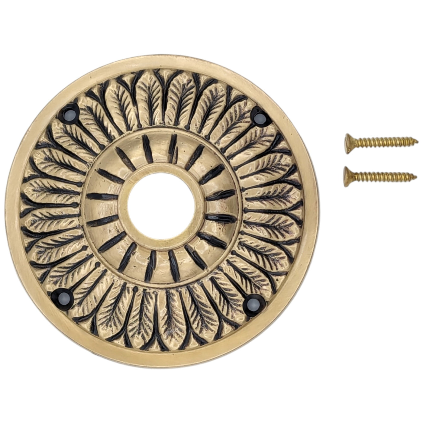 Antique Hardware Feather Style Solid Brass Rosettes (Several Finishes Available) ROSETTES