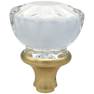 Antique Hardware Fluted Tulip Style Crystal Door Knobs (Satin Brass Finish) 