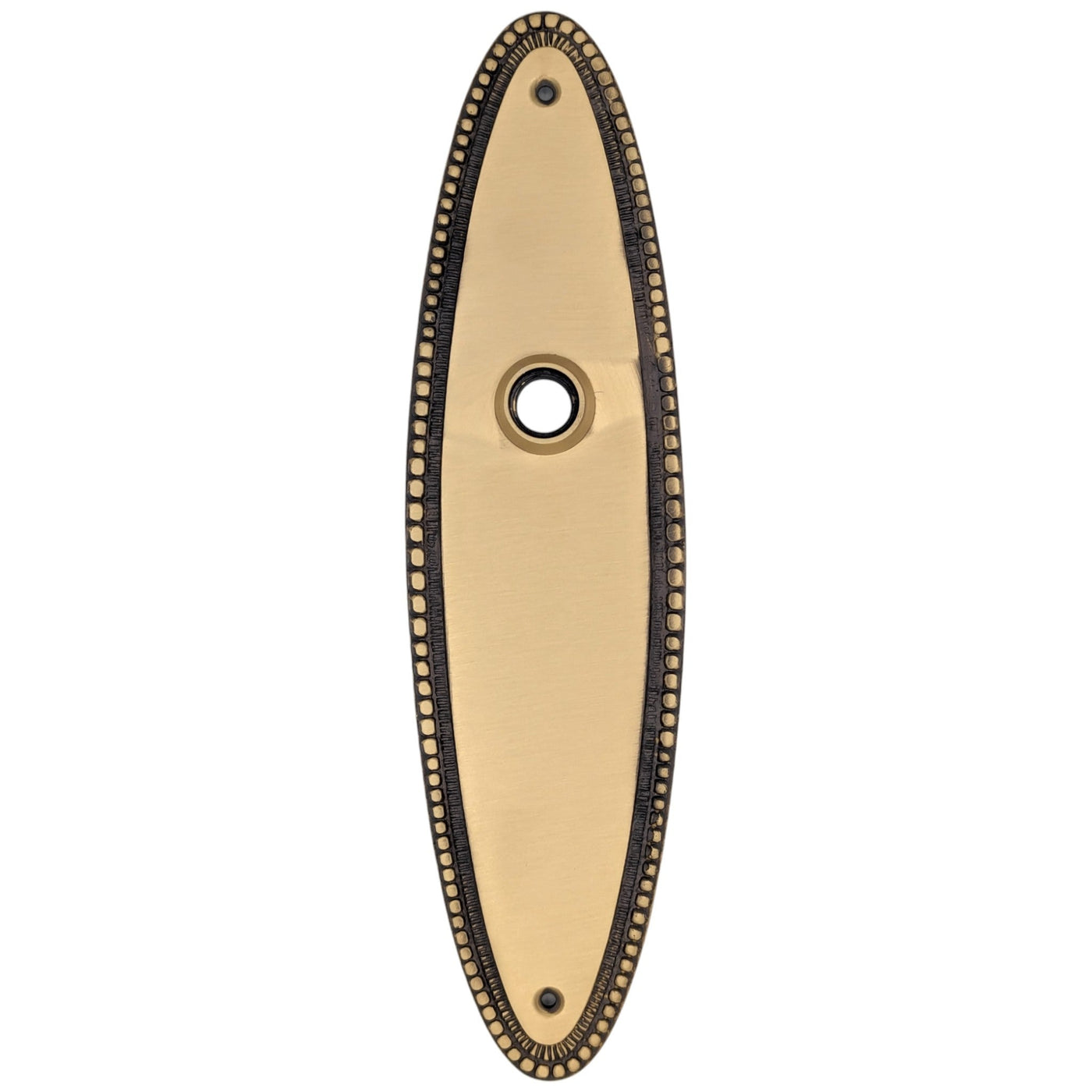Antique Hardware Beaded Oval Solid Brass Backplate (Several Finishes Available) BACK PLATE