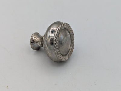 ##Antique Hardware## Open Box Sale Item 1 1/4 Inch Solid Brass Round Georgian Roped Cabinet & Furniture Knob (Polished Nickel Finish)