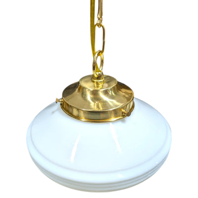 ##Antique Hardware## Small Art Deco Glass Standard Chain Light (Several Finishes Available)
