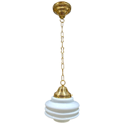 ##Antique Hardware## Art Deco Milk Glass Fancy Chain Light (Several Finishes Available)
