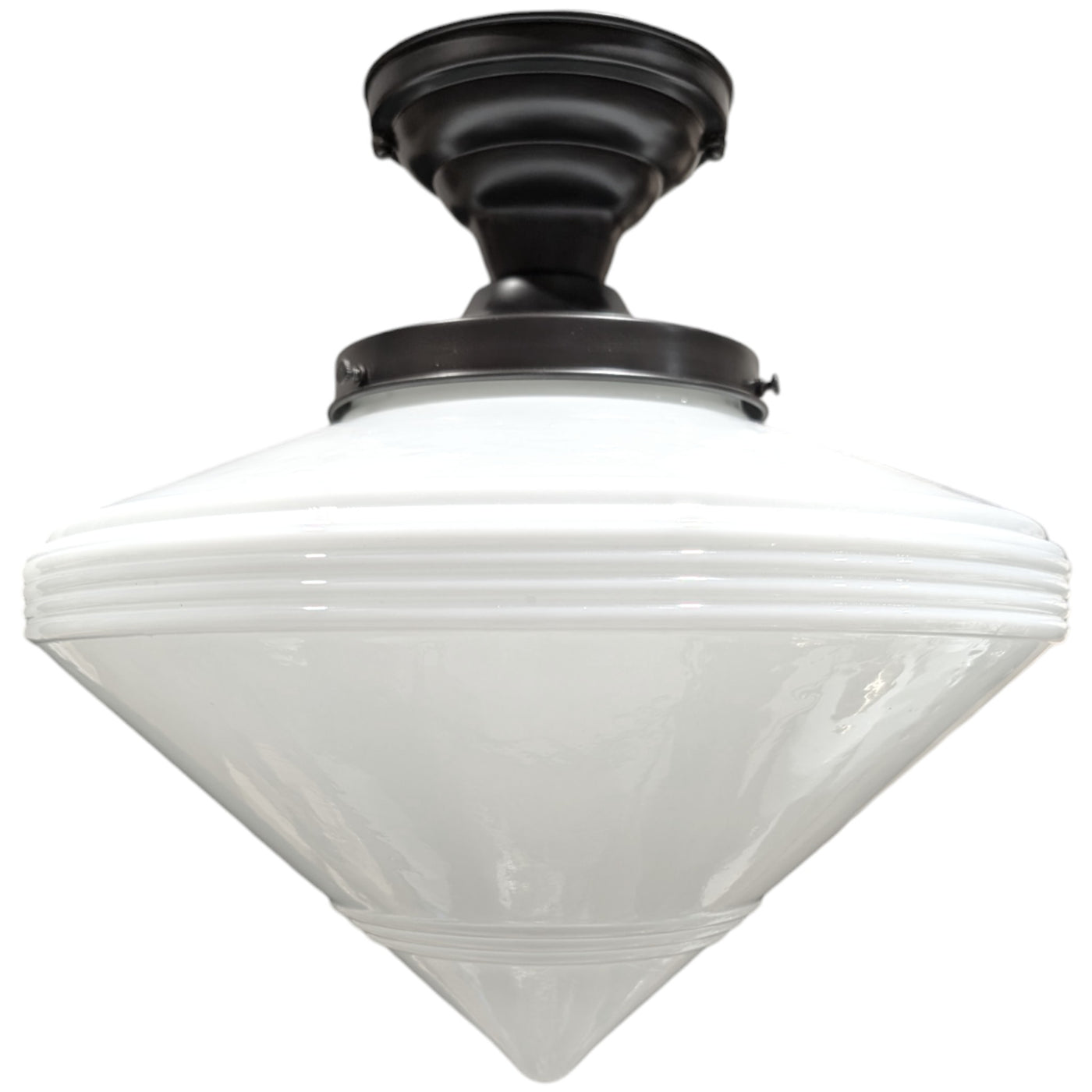 Large Art Deco Glass Semi-Flush Standard Light (Several Finishes Available)