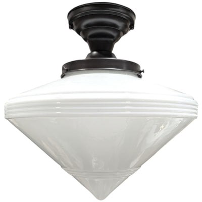 Large Art Deco Glass Semi-Flush Standard Light (Several Finishes Available)