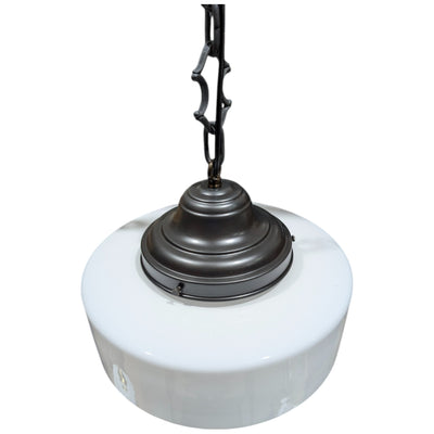 ##Antique Hardware## Stepped Mid Century Modern Glass Fancy Chain Light (Several Finishes Available)