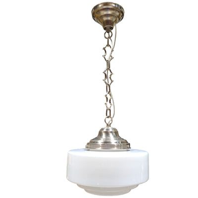 ##Antique Hardware## Stepped Mid Century Modern Glass Fancy Chain Light (Several Finishes Available)