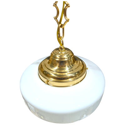 ##Antique Hardware## Tiered Schoolhouse Glass Fancy Chain Light (Several Finishes Available)
