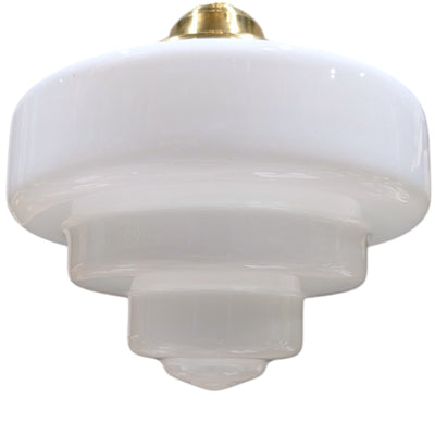 ##Antique Hardware## Tiered Schoolhouse Glass Fancy Chain Light (Several Finishes Available)