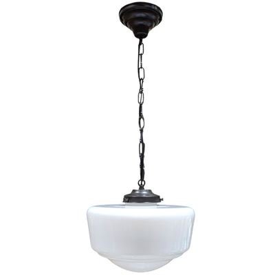Traditional Schoolhouse Milk Glass Standard Chain Light (Several Finishes Available)