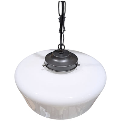 Traditional Schoolhouse Milk Glass Standard Chain Light (Several Finishes Available)