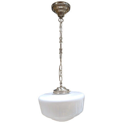 Traditional Schoolhouse Milk Glass Standard Chain Light (Several Finishes Available)