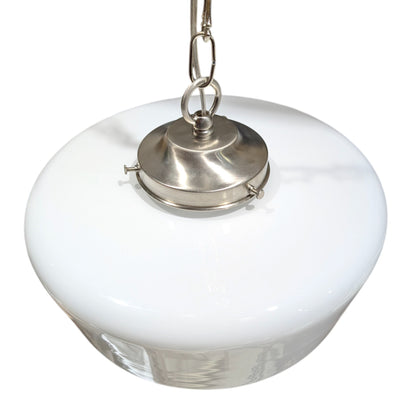 Traditional Schoolhouse Milk Glass Standard Chain Light (Several Finishes Available)