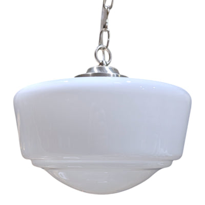 Traditional Schoolhouse Milk Glass Standard Chain Light (Several Finishes Available)