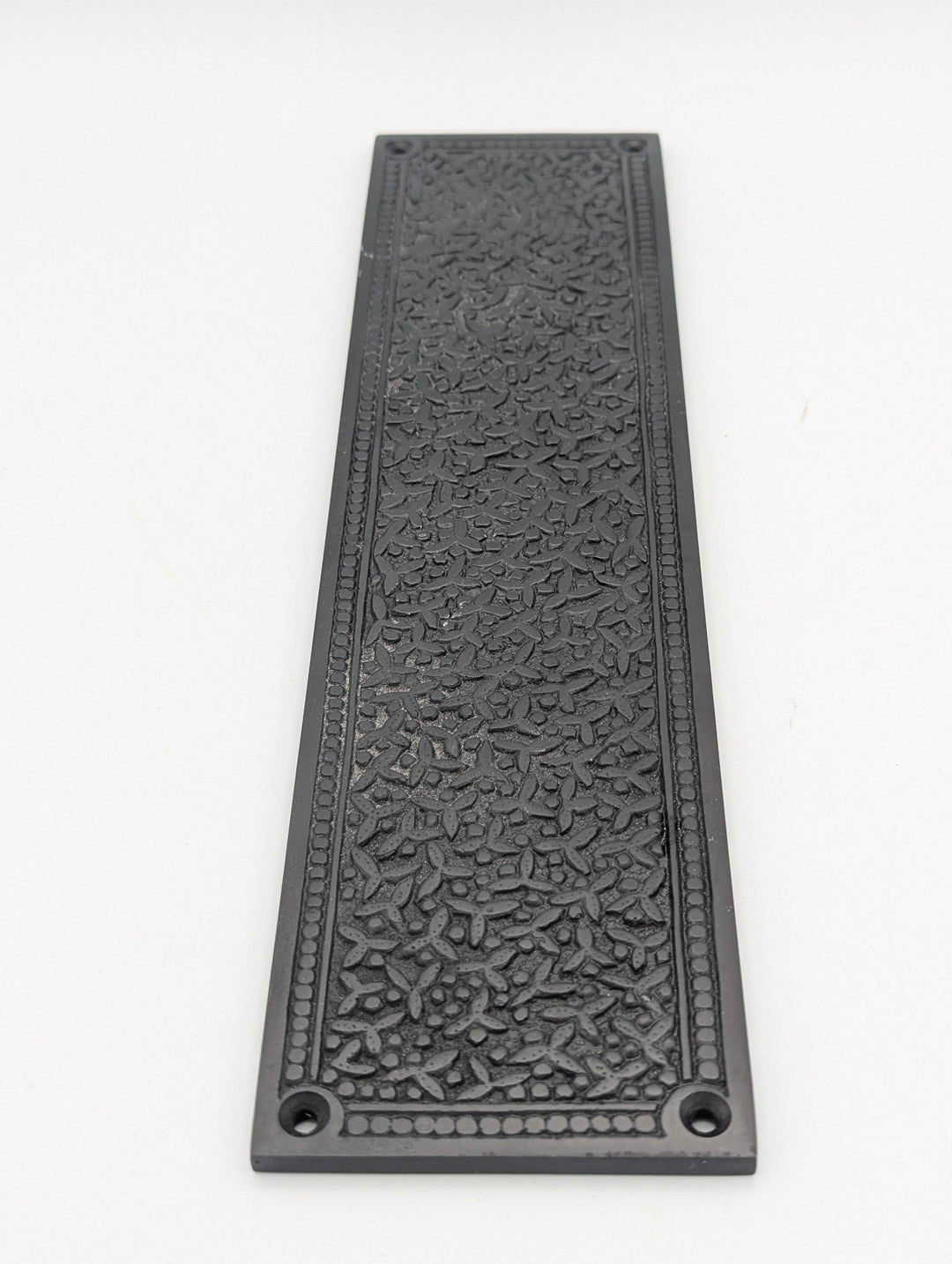 ##Antique Hardware## Open Box Sale Item 12 Inch Solid Brass Rice Pattern Push Plate (Oil Rubbed Bronze)