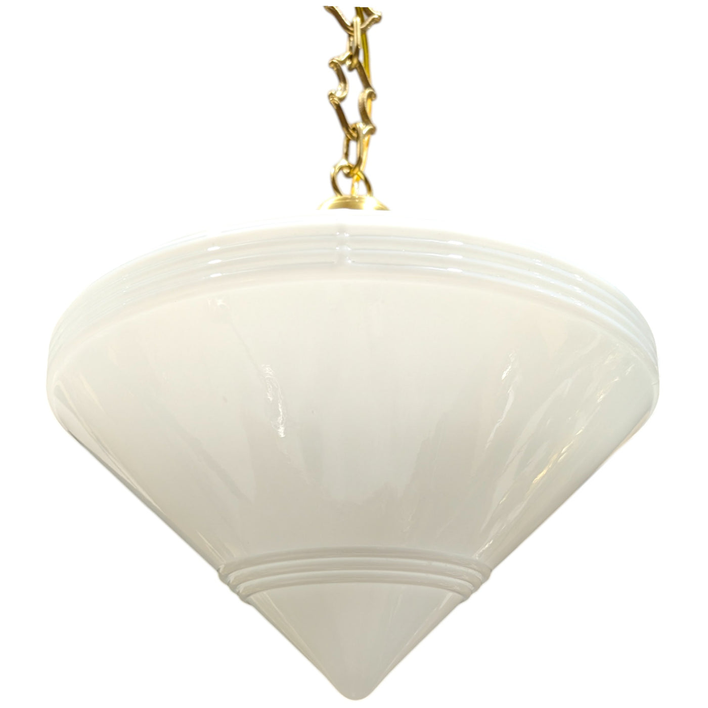 ##Antique Hardware## Large Art Deco Glass Fancy Chain Light (Several Finishes Available)