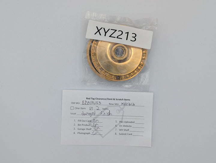 ##Antique Hardware## Open Box Sale Item Egg & Dart Solid Brass Rosette (Polished Brass) - Set of 2