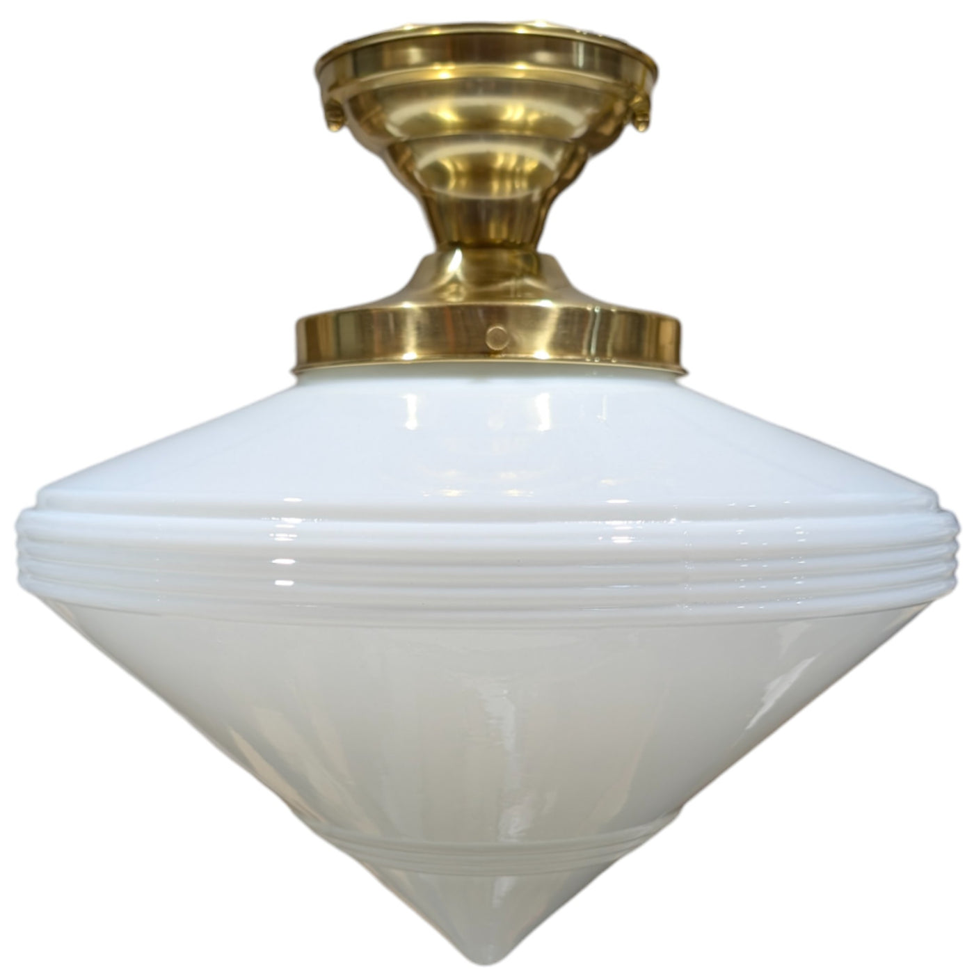 Large Art Deco Glass Semi-Flush Standard Light (Several Finishes Available)