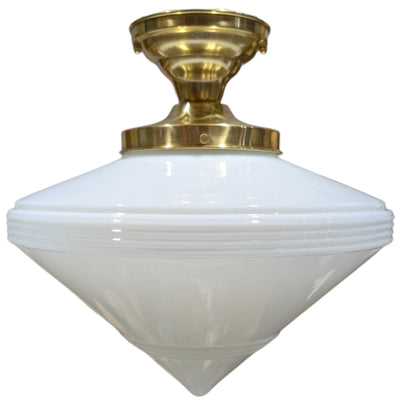 Large Art Deco Glass Semi-Flush Standard Light (Several Finishes Available)