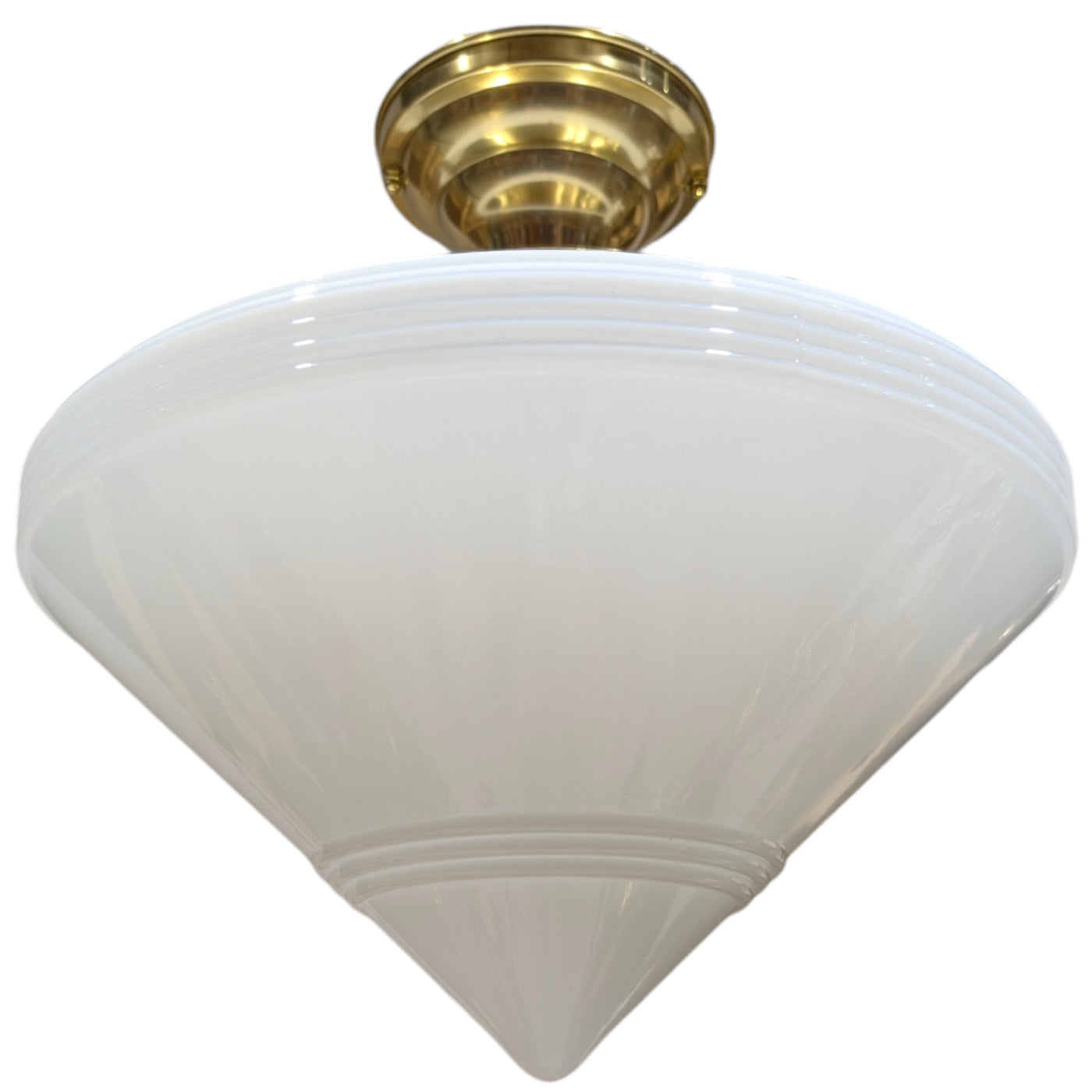 Large Art Deco Glass Semi-Flush Standard Light (Several Finishes Available)