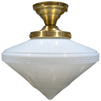 Large Art Deco Glass Semi-Flush Standard Light (Several Finishes Available)
