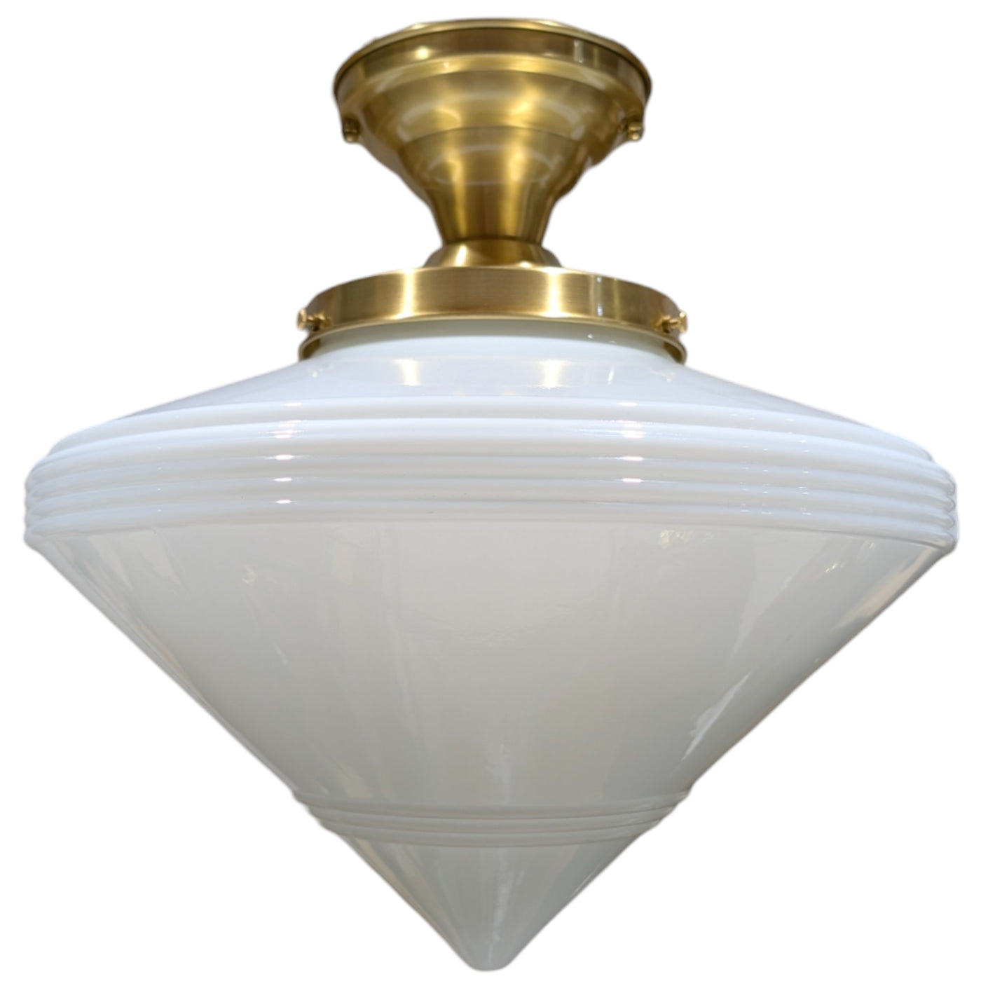 Large Art Deco Glass Semi-Flush Standard Light (Several Finishes Available)