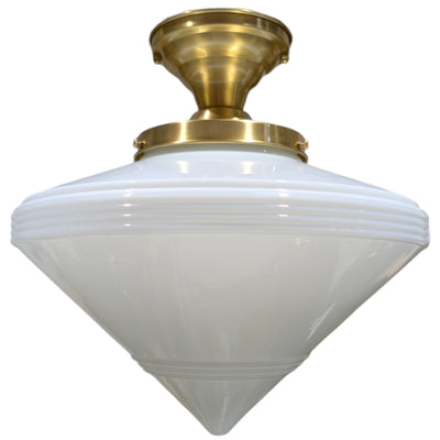Large Art Deco Glass Semi-Flush Standard Light (Several Finishes Available)